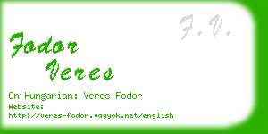 fodor veres business card